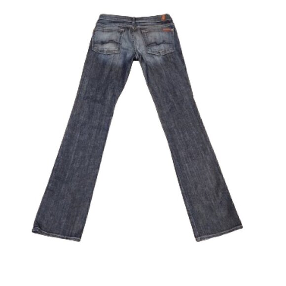7 For All Mankind Mid-Rise Ripped Knees Straight Jeans - Picture 4 of 6
